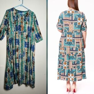 Elbow Sleeve Midi Dress XL